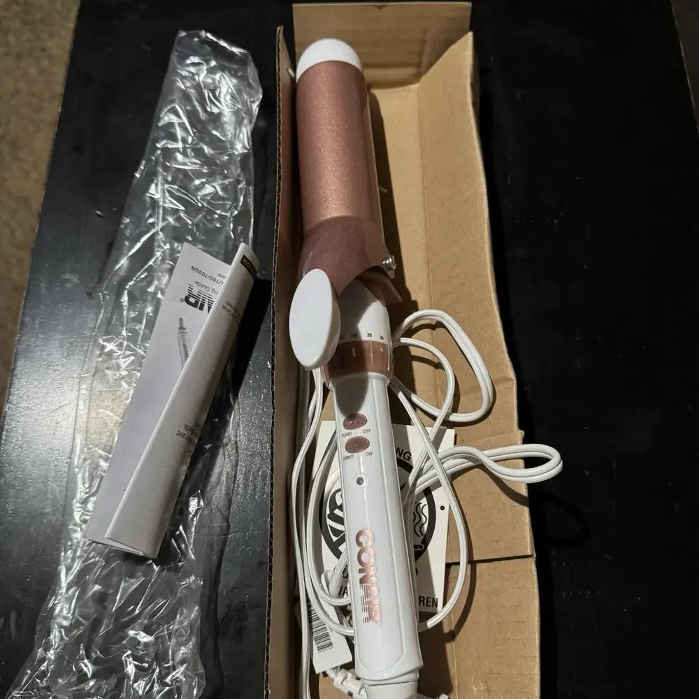 Conair Double Ceramic 1 1/2 Barrel Curling Iron Soft Waves Instant Heat Open Box